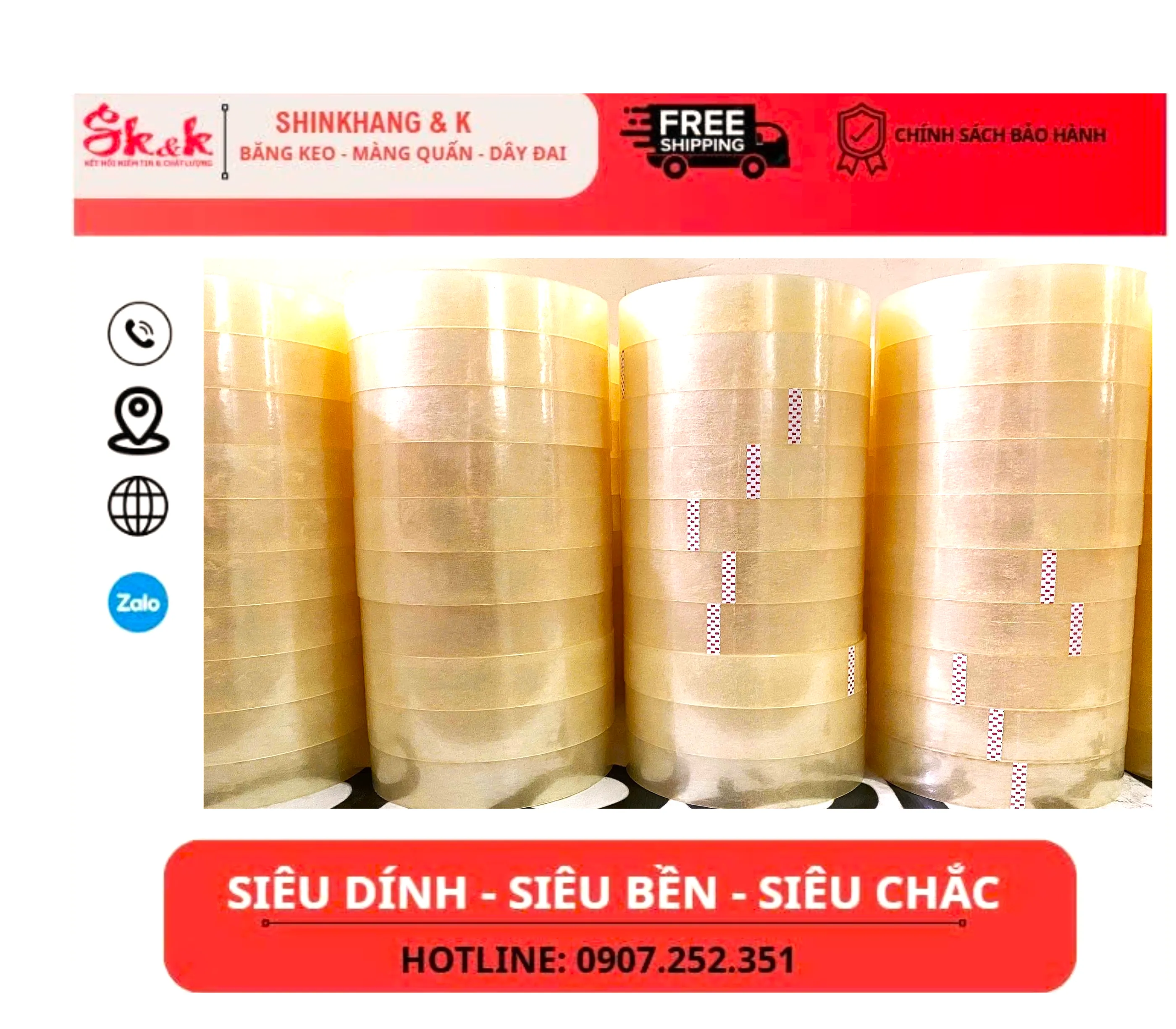 Băng keo trong - Đục - Màu