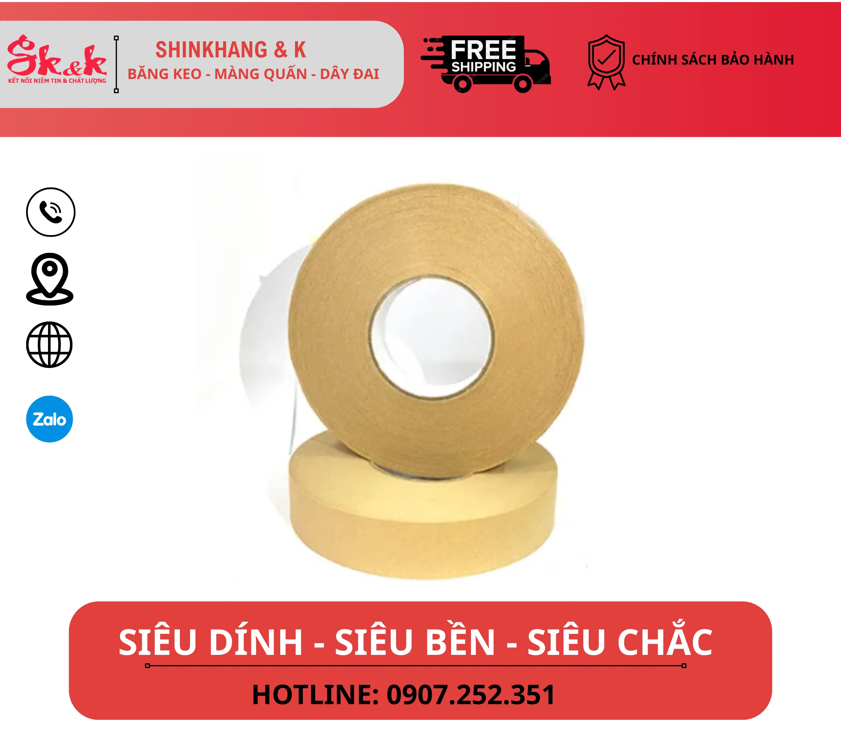 Băng Keo Giấy Nâu (Da Bò)