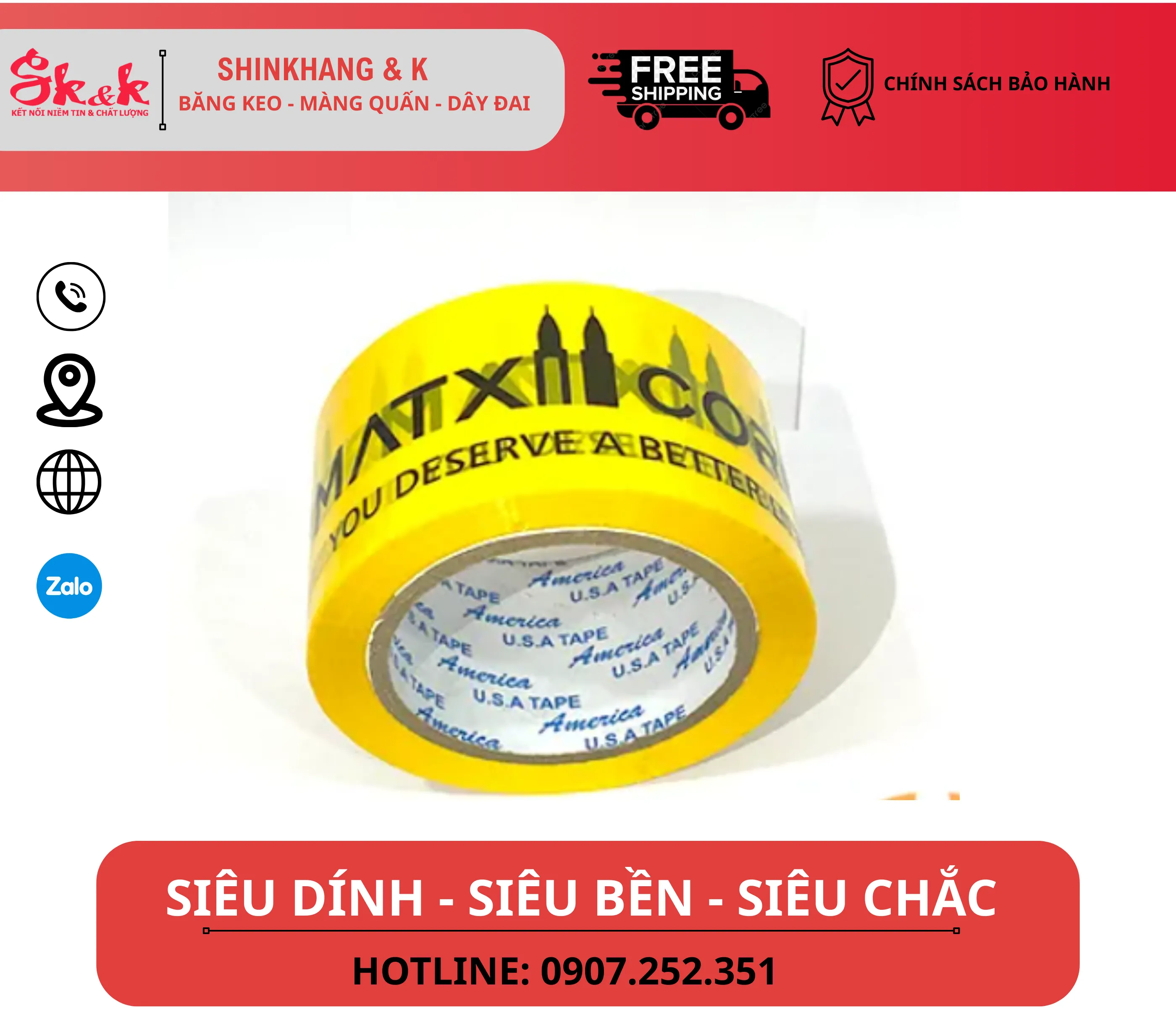 Băng Keo màu OPP- in logo thương hiệu