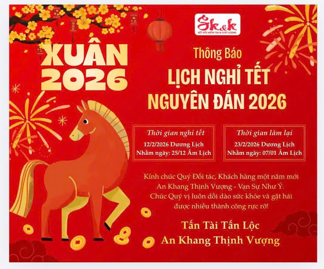 THÔNG BÁO LỊCH NGHỈ TẾT NGUYÊN ĐÁN 2026